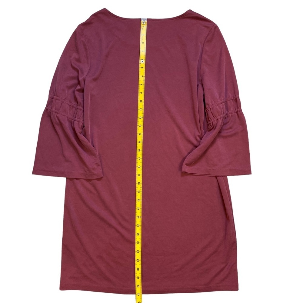 Marina Luna Shift Dress Women Large Jersey Knit‎ 3/4 Sleeves Plum Casual - Picture 13 of 13